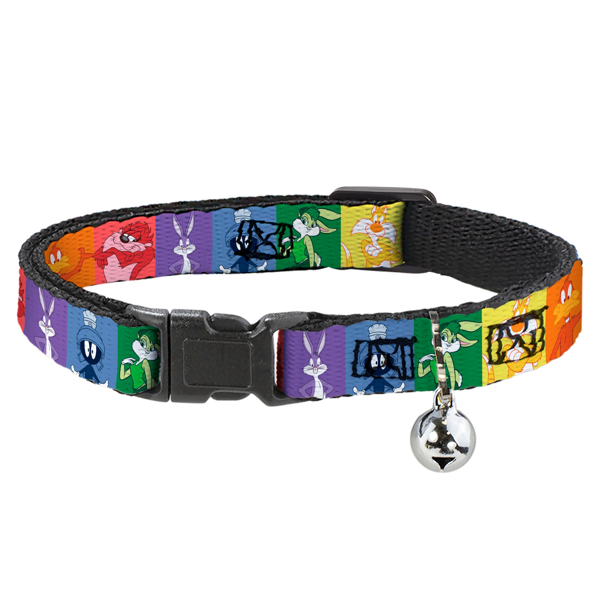 Cat Collar Breakaway with Bell - Looney Tunes 6-Character Pose Pride Blocks Multi Color Breakaway Cat Collars Looney Tunes