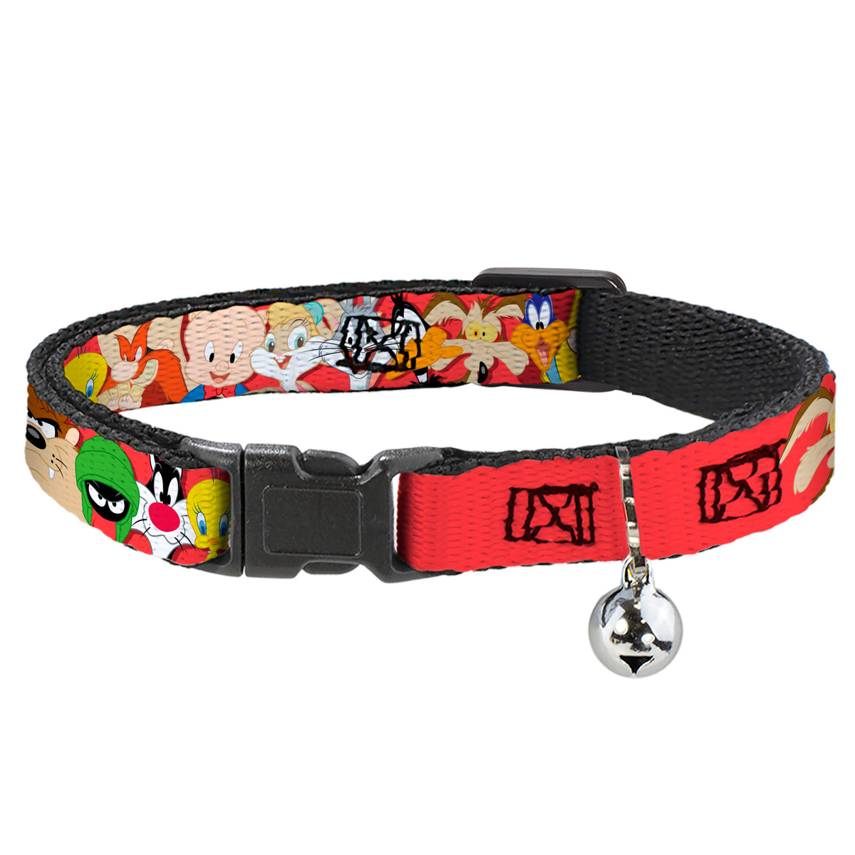 Breakaway Cat Collar with Bell - Looney Tunes Twelve Character Expressions Red Breakaway Cat Collars Looney Tunes