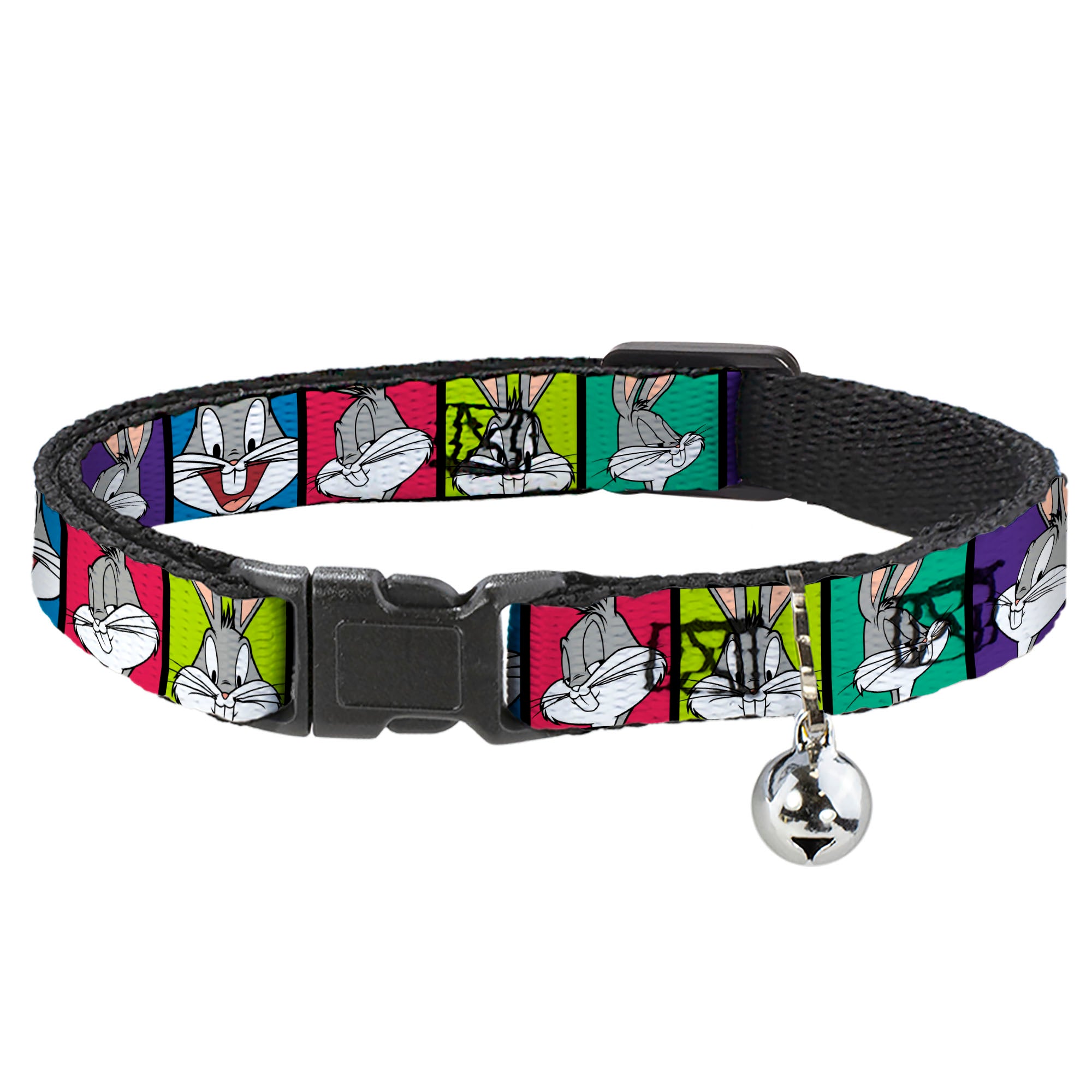 Cat Collar Breakaway - Bugs Bunny Expression Blocks Multi Color Breakaway Cat Collars Looney Tunes