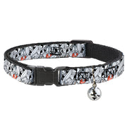 Cat Collar Breakaway - Bugs Bunny Expressions Stacked White Black Gray Breakaway Cat Collars Looney Tunes