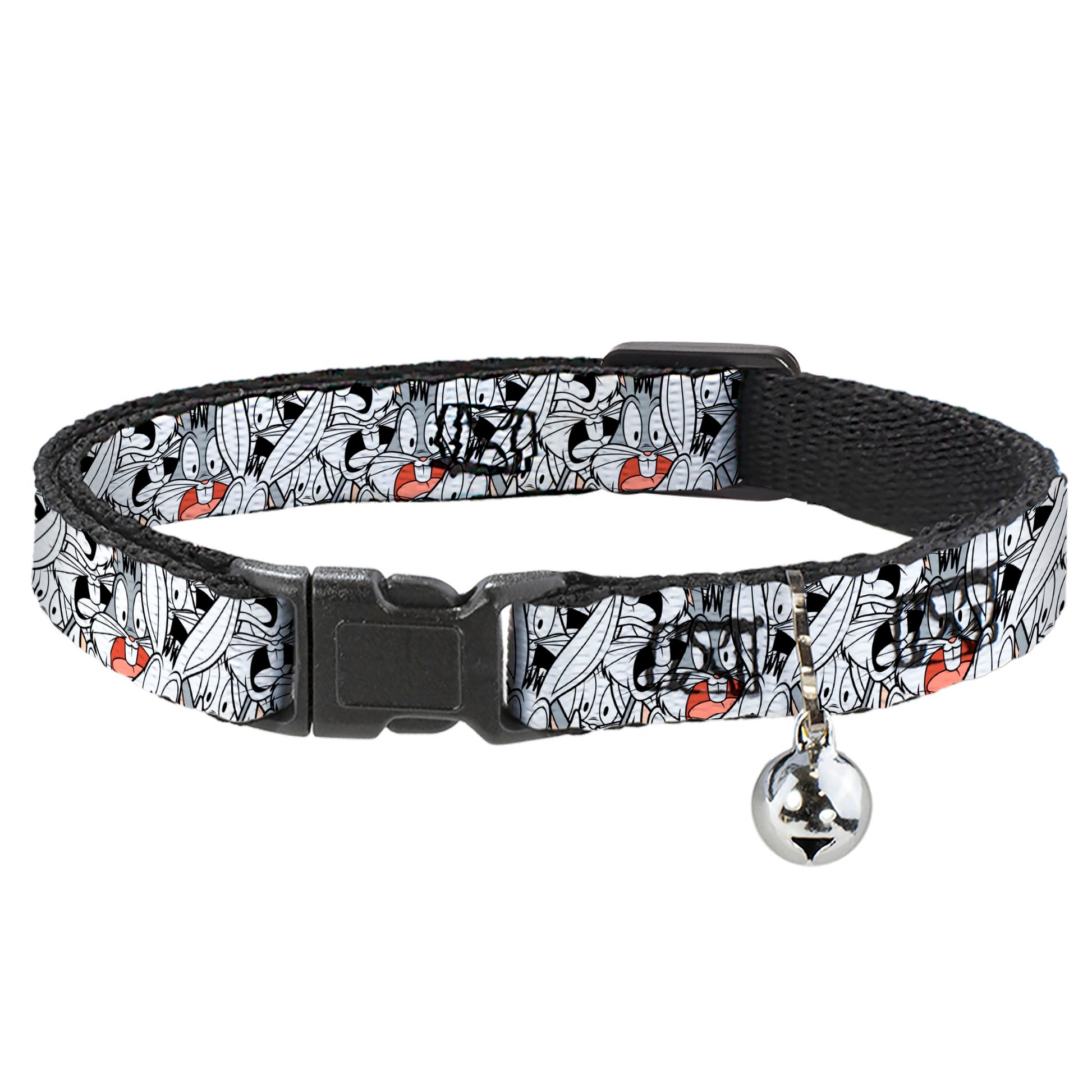 Cat Collar Breakaway - Bugs Bunny Expressions Stacked White Black Gray Breakaway Cat Collars Looney Tunes