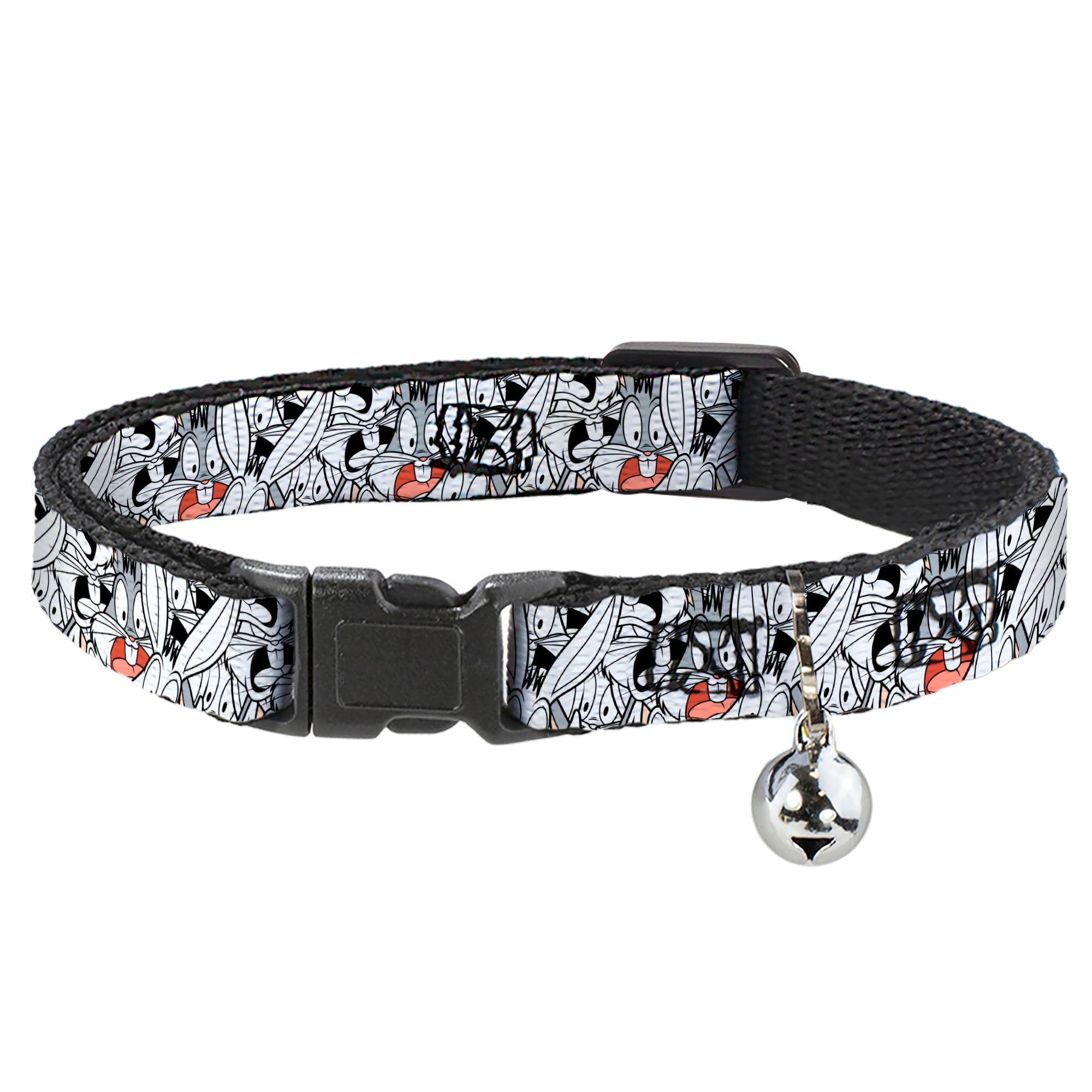 Cat Collar Breakaway - Bugs Bunny Expressions Stacked White Black Gray Breakaway Cat Collars Looney Tunes
