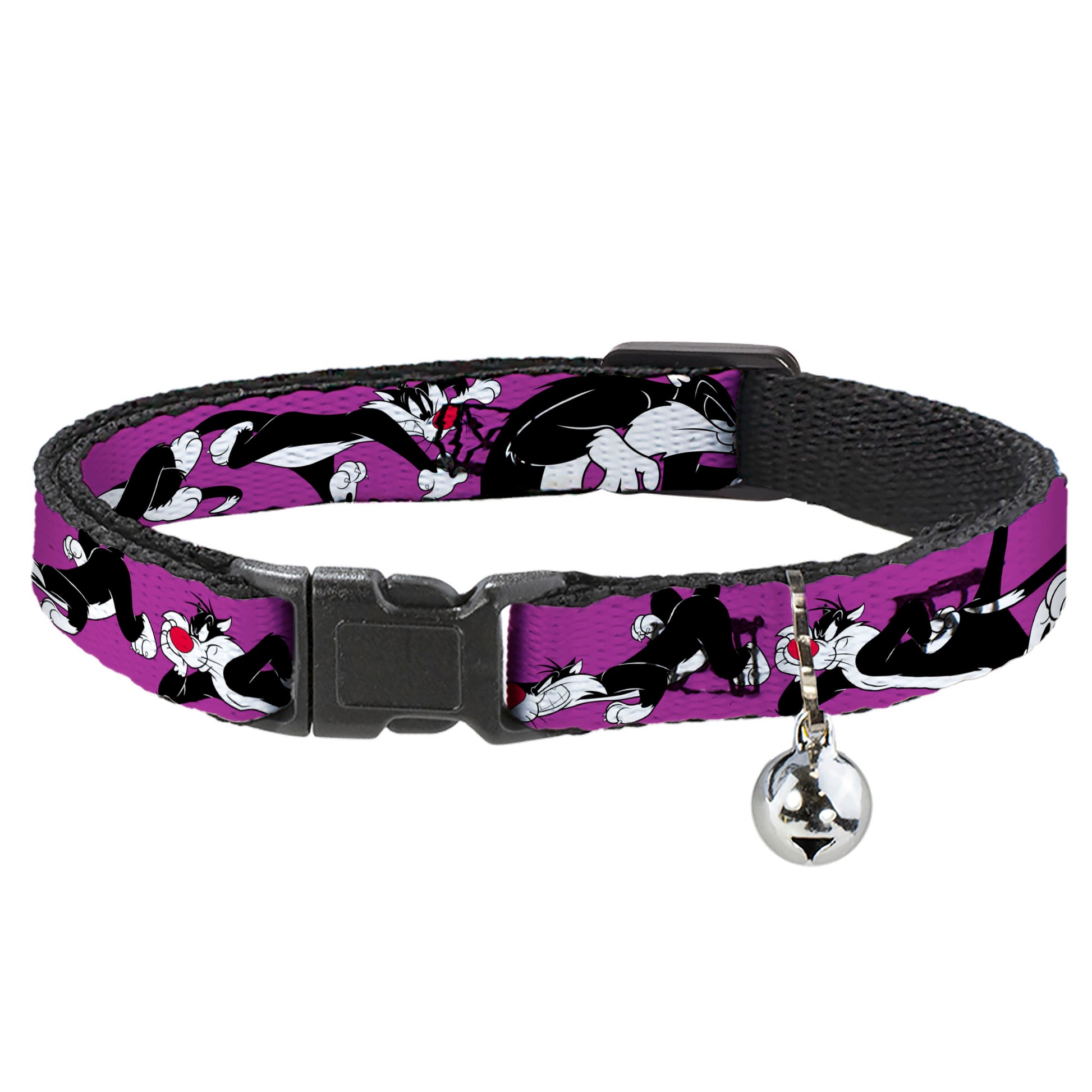 Cat Collar Breakaway - Sylvester the Cat Poses Purple Breakaway Cat Collars Looney Tunes