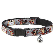 Cat Collar Breakaway - Tasmanian Devil Expressions Gray Swirl Breakaway Cat Collars Looney Tunes