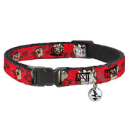 Cat Collar Breakaway - Tasmanian Devil Expressions Red Swirl Breakaway Cat Collars Looney Tunes