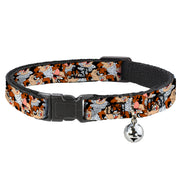 Cat Collar Breakaway - Tasmanian Devil Vortex Poses Stacked Black Breakaway Cat Collars Looney Tunes