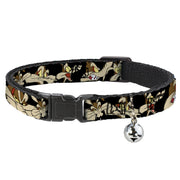 Cat Collar Breakaway - Wile E. Coyote Expressions Black Breakaway Cat Collars Looney Tunes