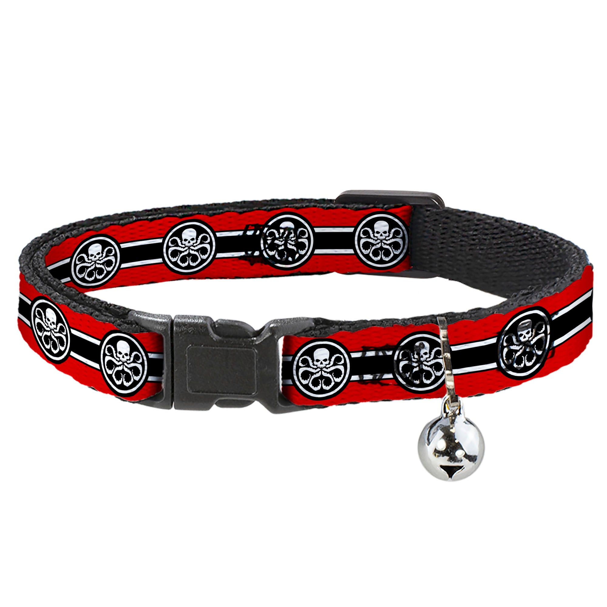 MARVEL AVENGERS Cat Collar Breakaway - HYDRA Logo Stripe Red Black White Breakaway Cat Collars Marvel Comics