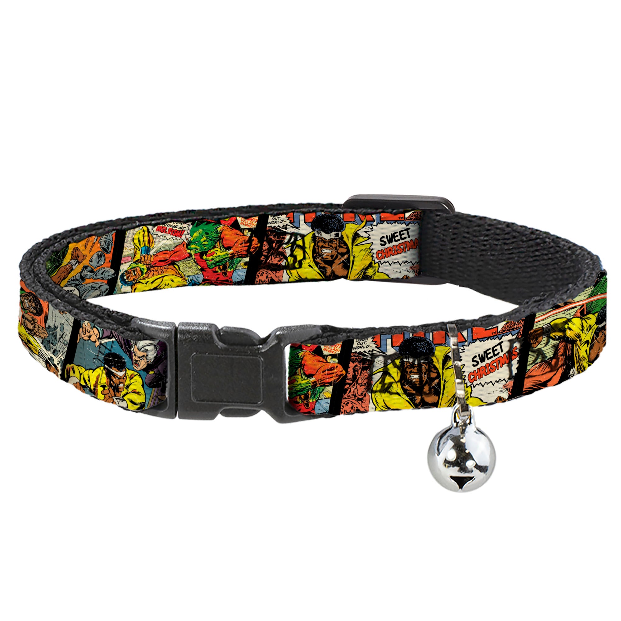 MARVEL COMICS Cat Collar Breakaway - 5-Classic Luke Cage Comic Scene Blocks Breakaway Cat Collars Marvel Comics