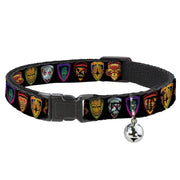 GUARDIANS OF THE GALAXY - EVERGREEN Cat Collar Breakaway - Guardians of the Galaxy Badge 5-Character Icons Black Multi Color Breakaway Cat Collars Marvel Comics