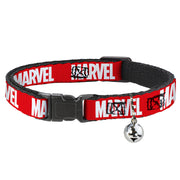 Cat Collar Breakaway - MARVEL Red Brick Logo Red White Breakaway Cat Collars Marvel Comics