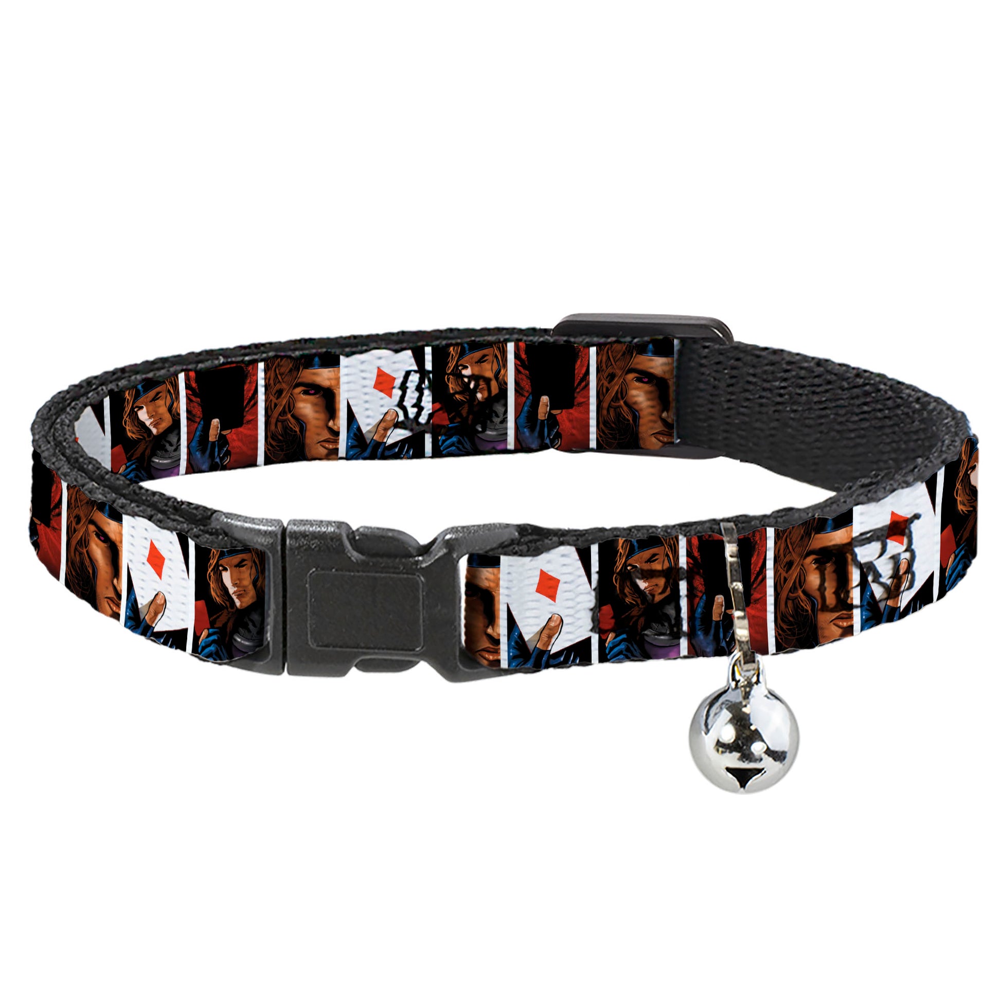 Cat Collar Breakaway with Bell - X-Men Gambit Cards 4-Pose Blocks Breakaway Cat Collars Marvel Comics