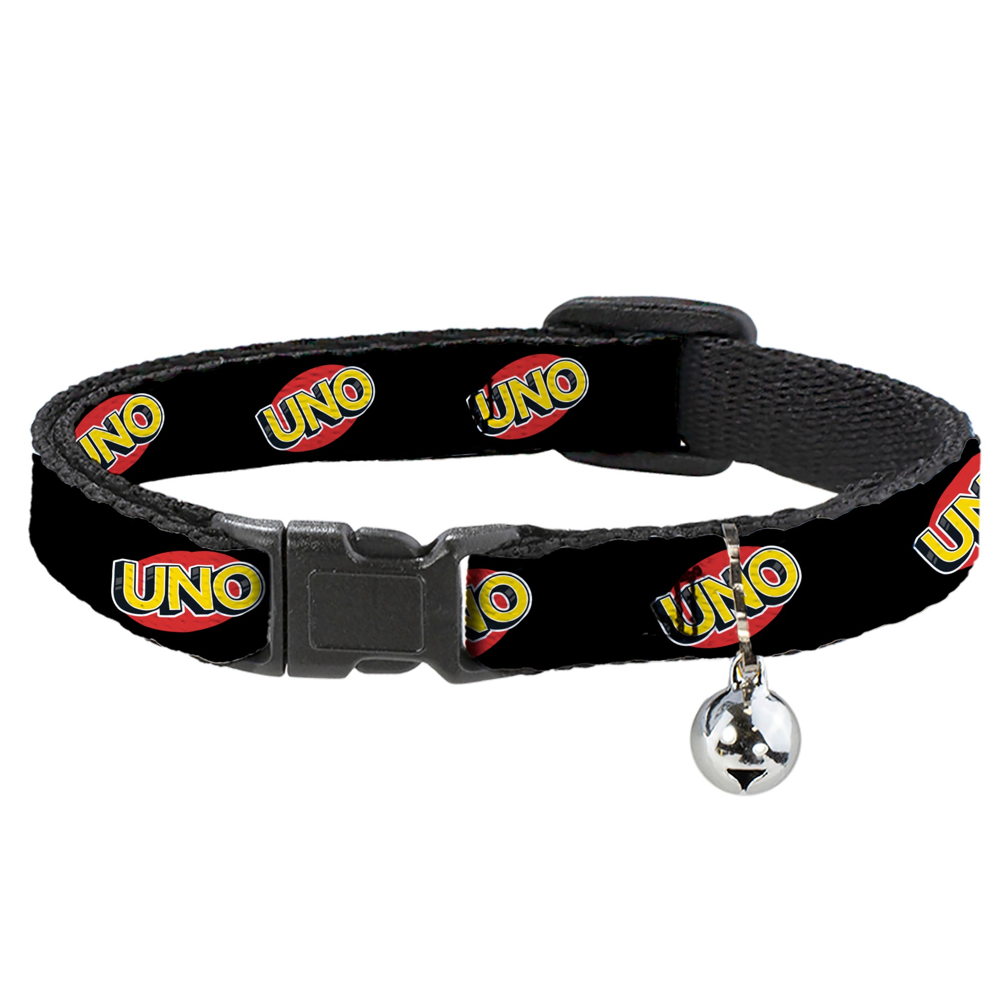 Breakaway Cat Collar with Bell - UNO Game Logo Black/Red/Yellow Breakaway Cat Collars UNO