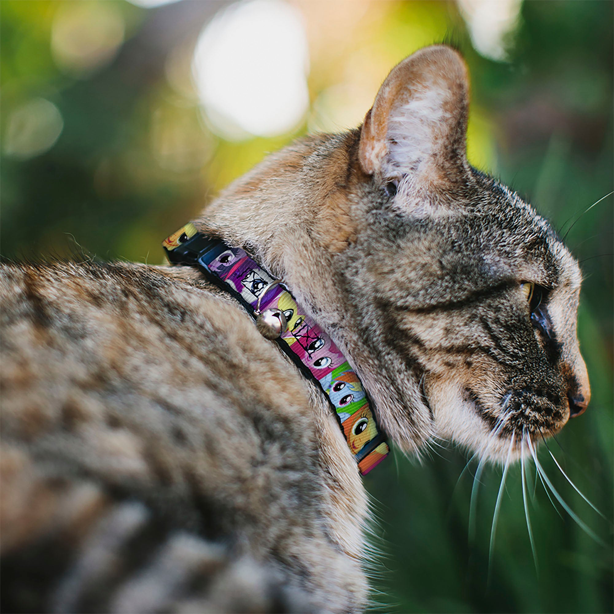 Breakaway Cat Collar with Bell - My Little Pony Mane Six Ponies Expressions Blocks Multi Color