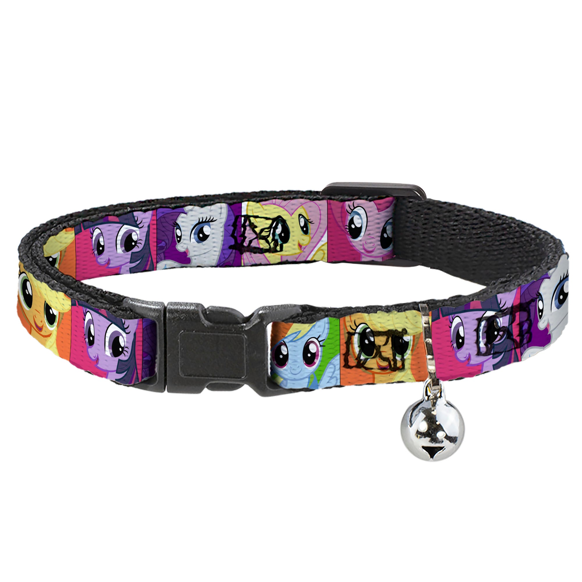 Breakaway Cat Collar with Bell - My Little Pony Mane Six Ponies Expressions Blocks Multi Color