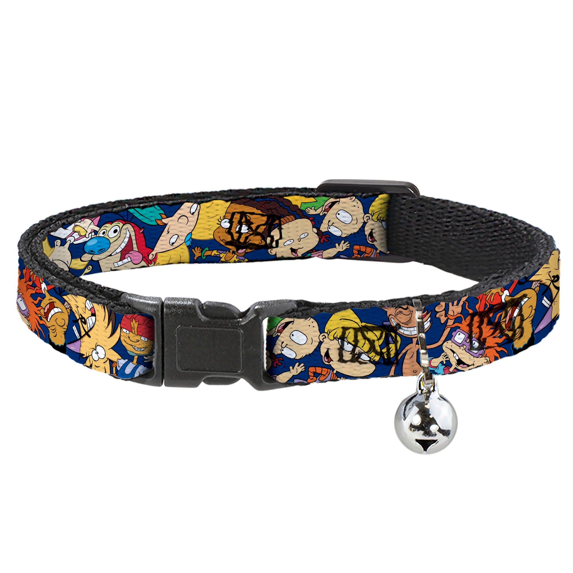 Cat Collar Breakaway with Bell - Nick 90's Rewind 16-Character Poses Navy Blue Breakaway Cat Collars Nick 90s