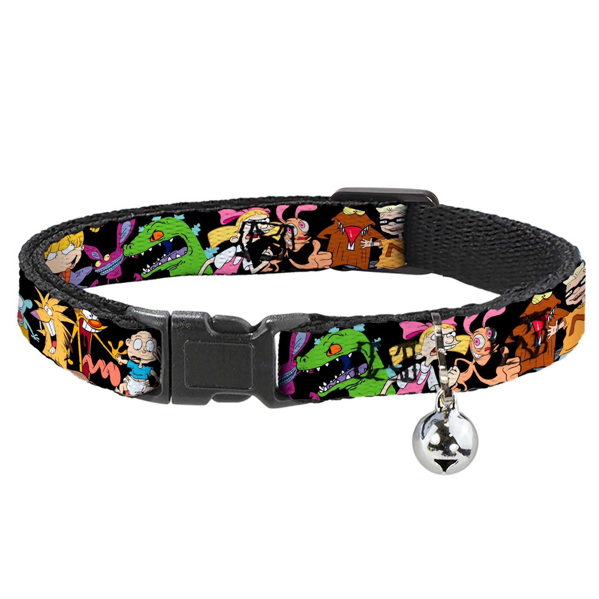 Cat Collar Breakaway with Bell - Nick 90's 13-Character Poses Black Breakaway Cat Collars Nick 90s