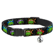 Cat Collar Breakaway with Bell - Classic TMNT Expessions Battle Gear Gray Multi Color Breakaway Cat Collars Teenage Mutant Ninja Turtles