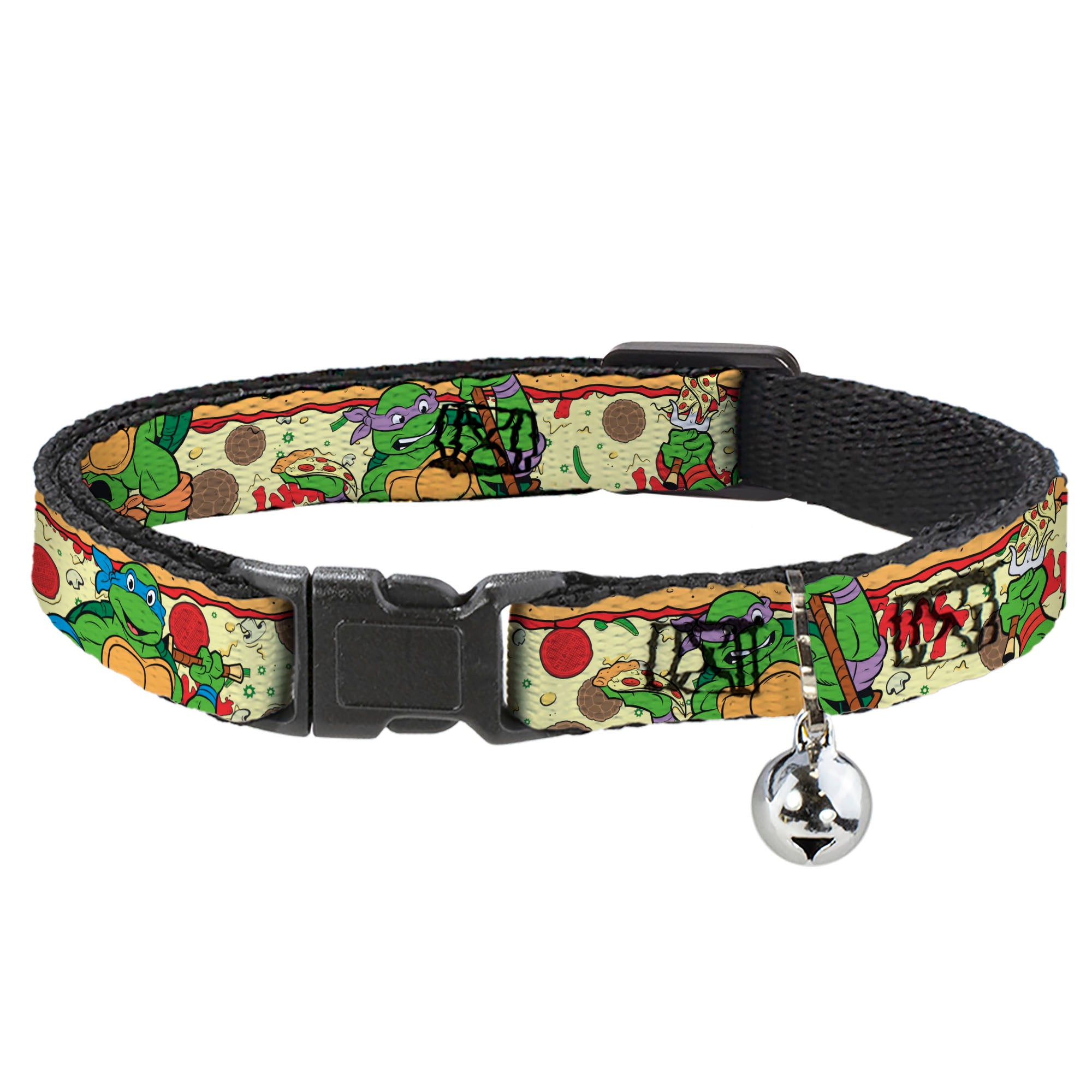 Cat Collar Breakaway with Bell - Classic TMNT Turtle Pizza Breakaway Cat Collars Teenage Mutant Ninja Turtles