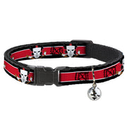Cat Collar Breakaway with Bell - Casey Jones Baseball & Hockey Stick CLOSE-UP Stripe Black White Red Breakaway Cat Collars Teenage Mutant Ninja Turtles