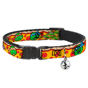 Cat Collar Breakaway with Bell - Classic Teenage Mutant Ninja Turtles 4-Turtle Faces Pepperoni Pizza Turtles Pose16 Breakaway Cat Collars Teenage Mutant Ninja Turtles