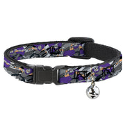 Breakaway Cat Collar with Bell - Teenage Mutant Ninja Turtles Shredder Action Poses Grays/Purple Breakaway Cat Collars Teenage Mutant Ninja Turtles