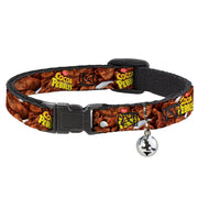 Breakaway Cat Collar with Bell - POST COCOA PEBBLES Logo and Vivid Cereal Browns Breakaway Cat Collars The Flintstones   