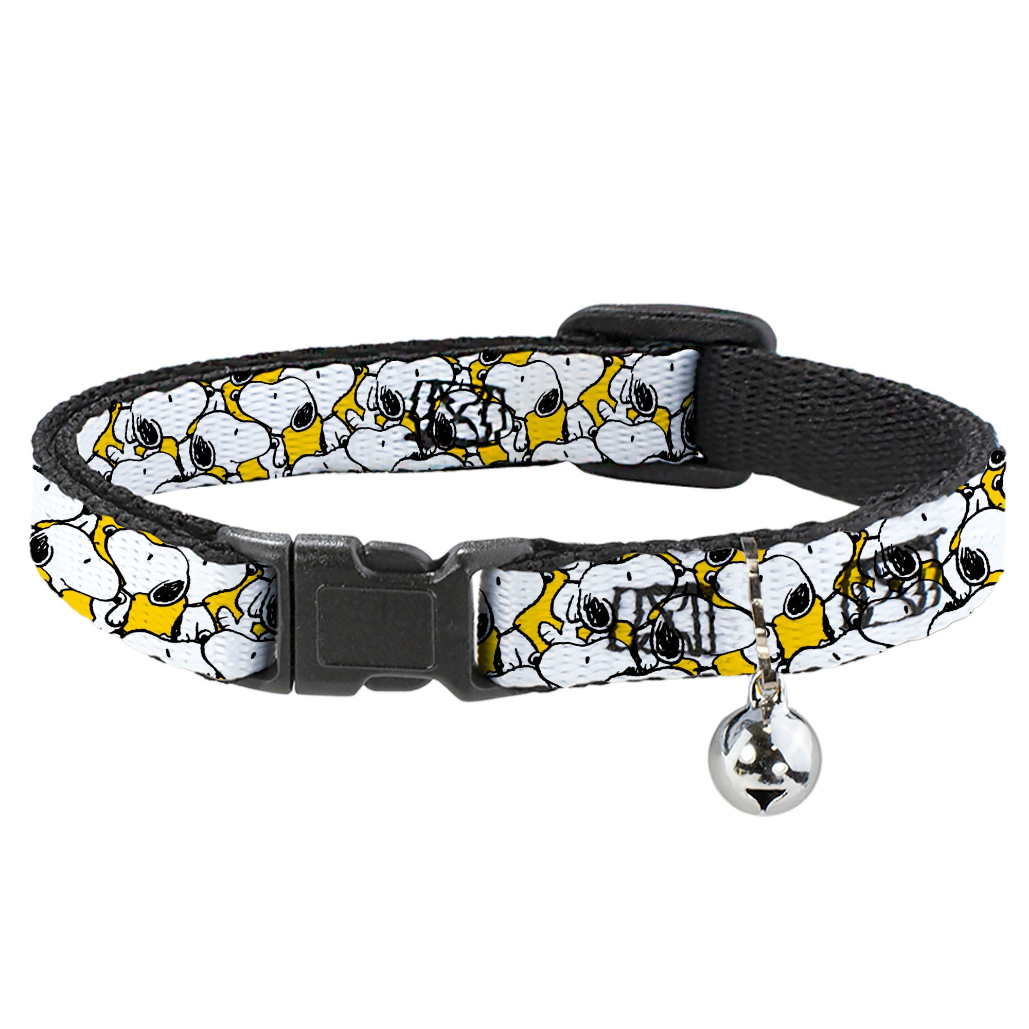 Breakaway Cat Collar with Bell - Peanuts Snoopy Pose Stacked Yellow Breakaway Cat Collars Peanuts