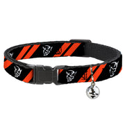 Cat Collar Breakaway - Dodge Stripes Demon Icon Black Red White Breakaway Cat Collars Dodge