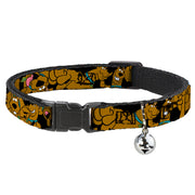 Cat Collar Breakaway - Scooby Doo Stacked CLOSE-UP Black Breakaway Cat Collars Scooby Doo