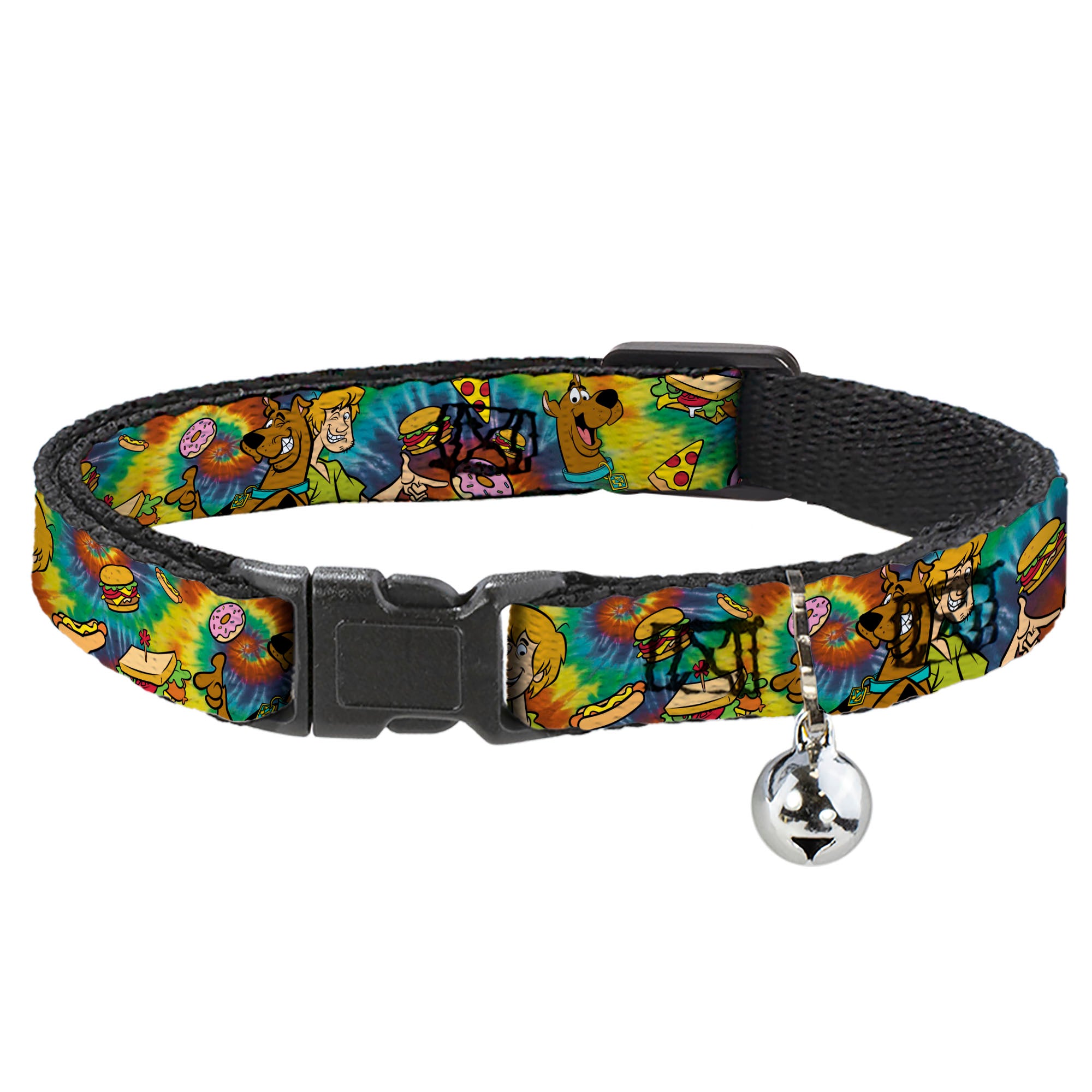Cat Collar Breakaway - Scooby Doo and Shaggy Poses Munchies Tie Dye Multi Color Breakaway Cat Collars Scooby Doo