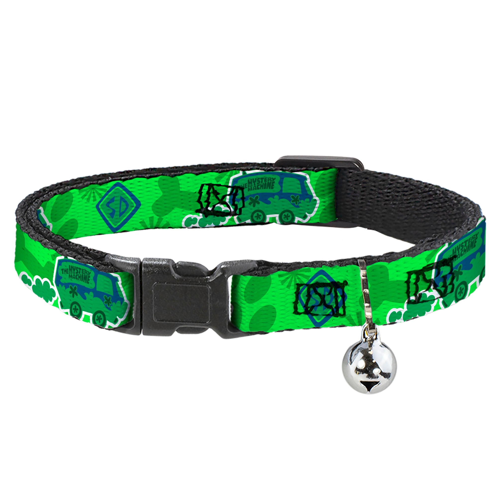 Cat Collar Breakaway - Scooby Doo Mystery Machine Dog Tag Collage Greens Blues Breakaway Cat Collars Scooby Doo