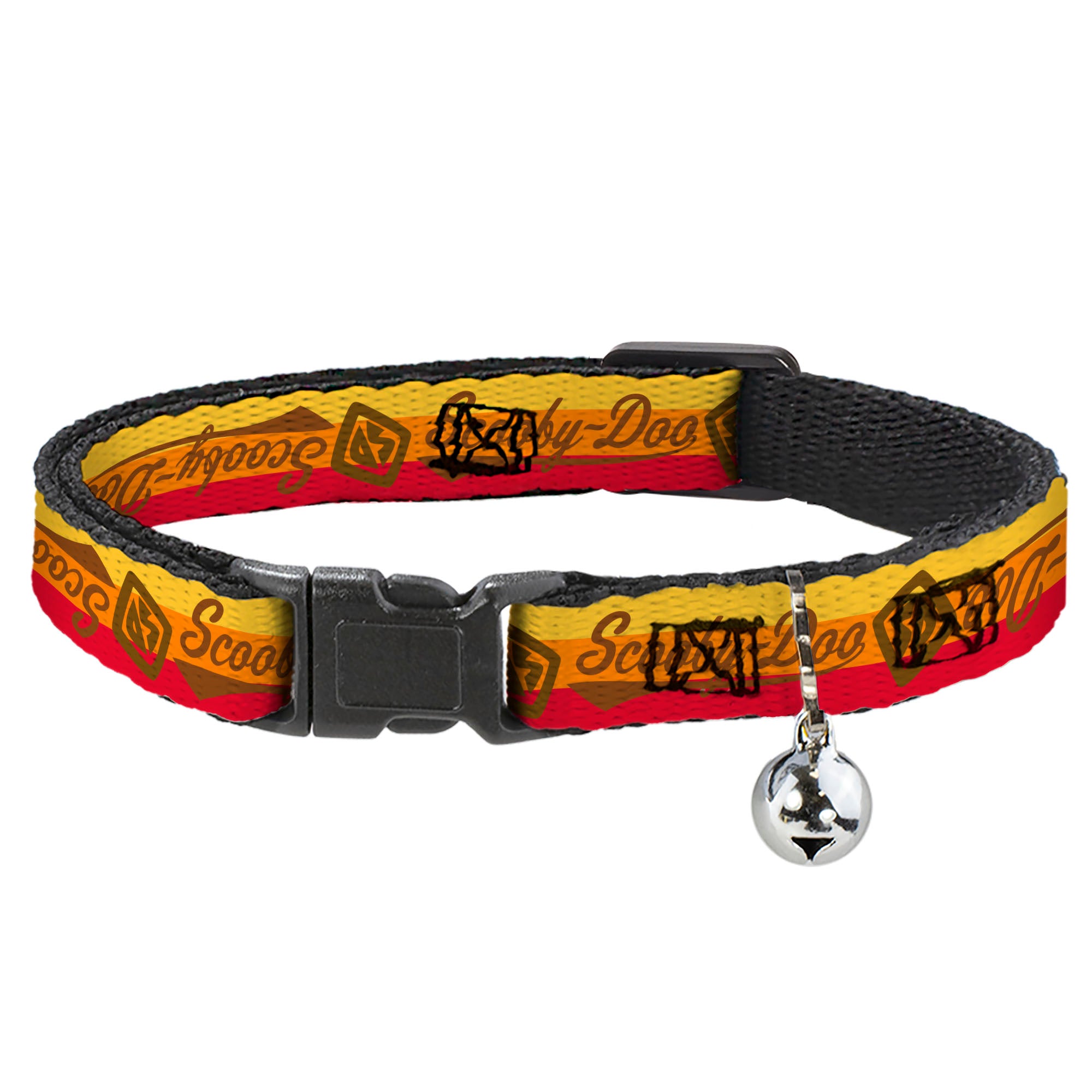 Cat Collar Breakaway - SCOOBY-DOO Script SD Icon Stripe Yellow Orange Red Brown Breakaway Cat Collars Scooby Doo