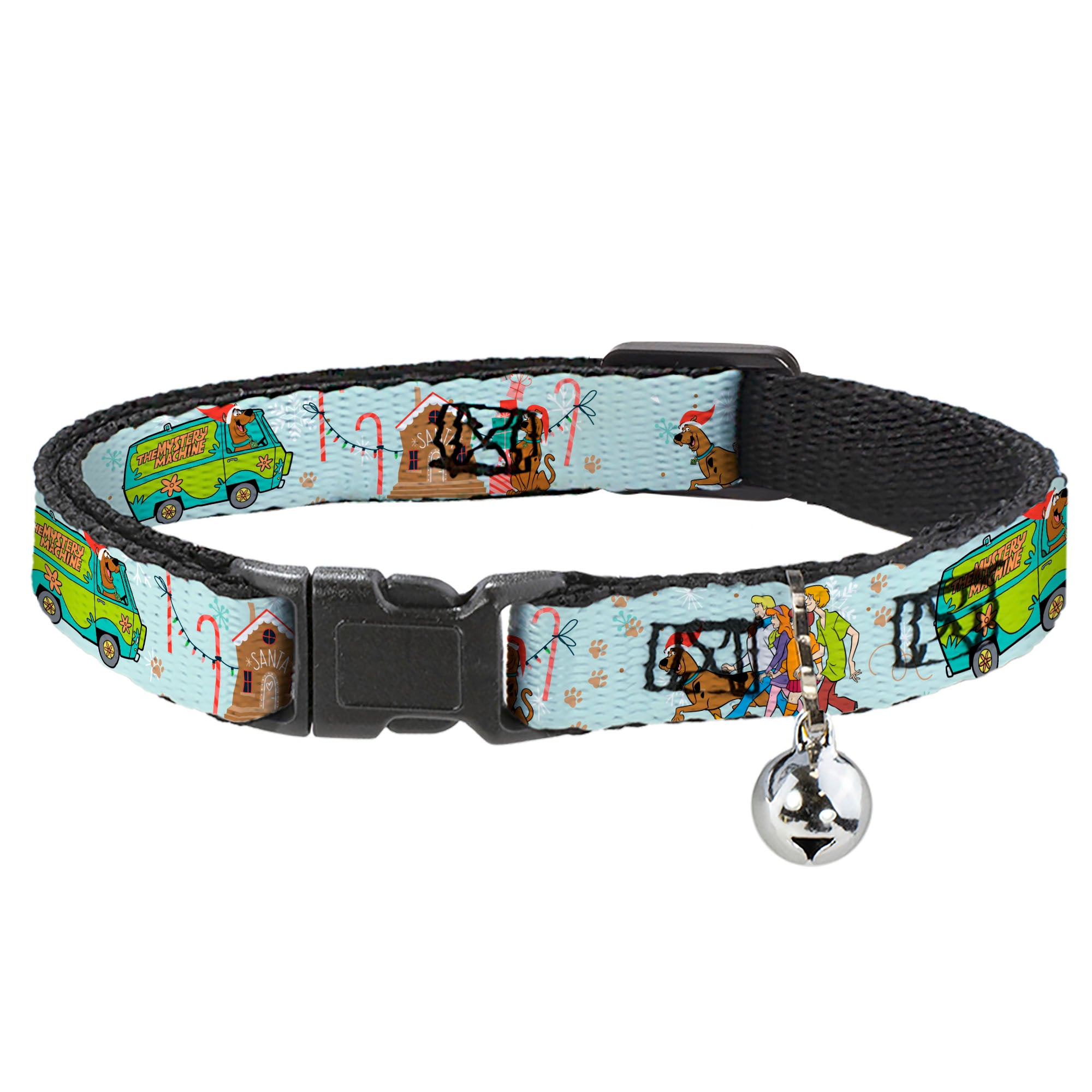 Cat Collar Breakaway with Bell - Scooby Doo Holiday Scenes and Icons Baby Blue Breakaway Cat Collars Scooby Doo