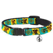 Breakaway Cat Collar with Bell - Scooby Doo Pose and Dog Tag Blocks Yellow/Blue Breakaway Cat Collars Scooby Doo