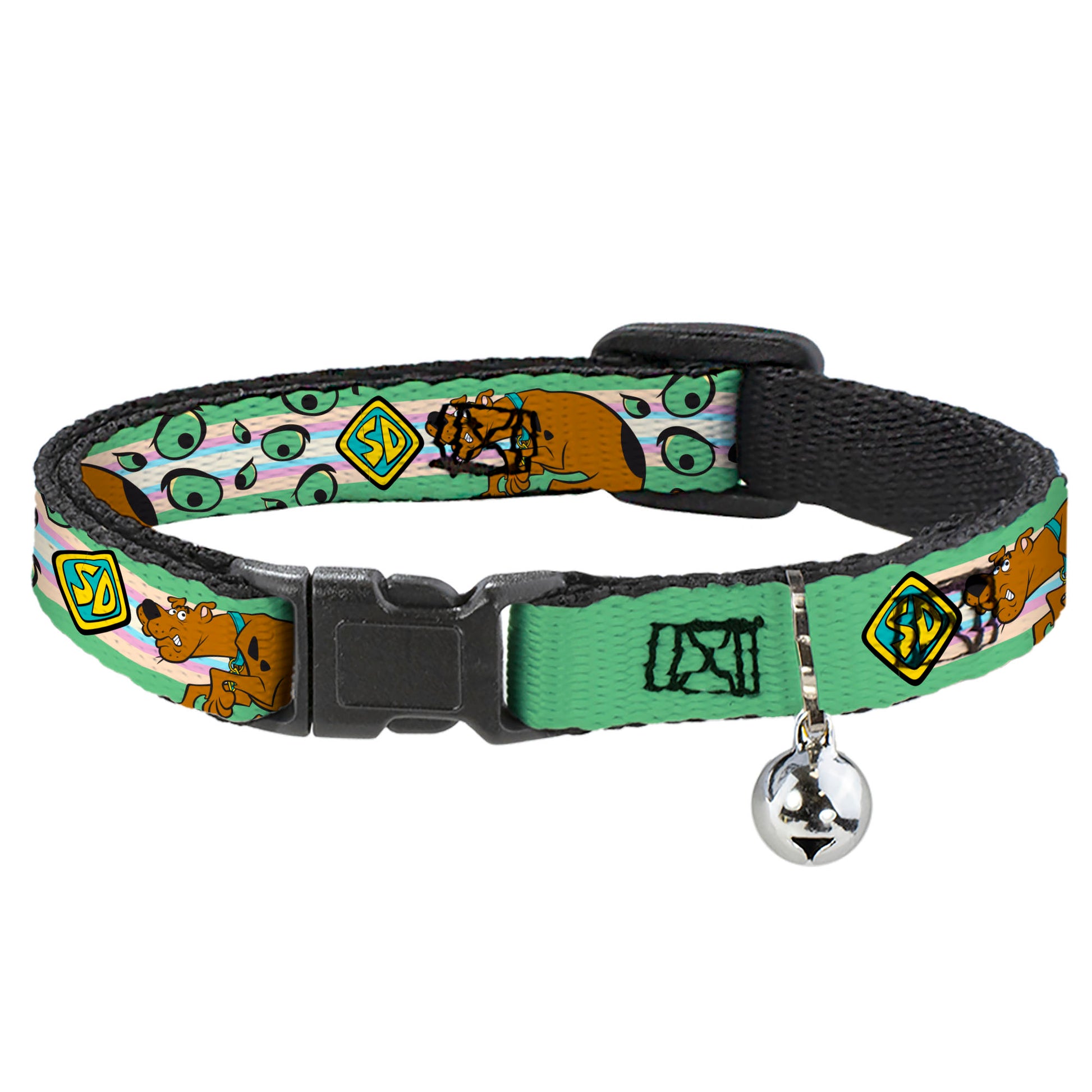 Breakaway Cat Collar with Bell - Scooby-Doo Sneaking Pose and Monster Eyes Greens Breakaway Cat Collars Scooby Doo
