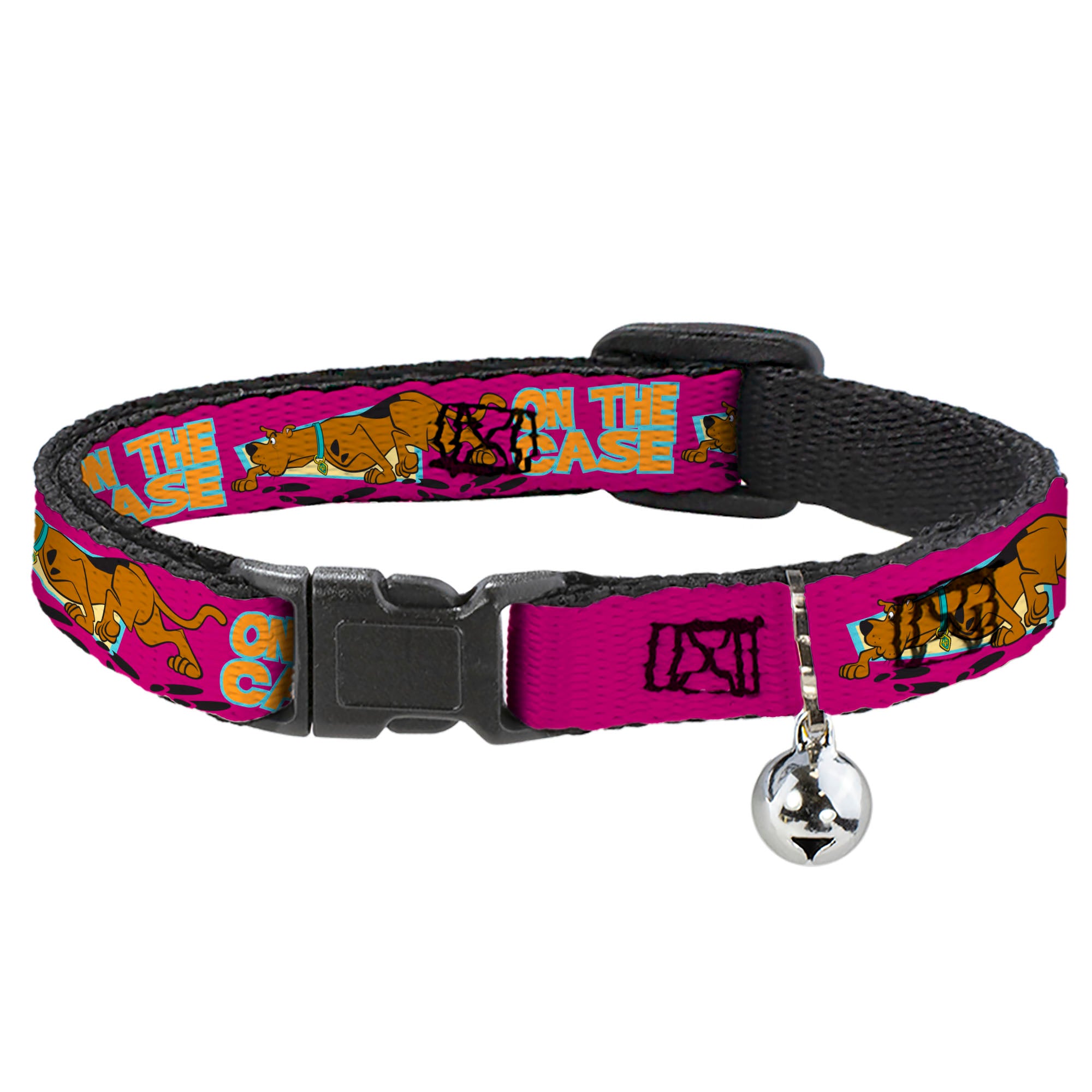 Breakaway Cat Collar with Bell - Scooby-Doo ON THE CASE Sniffing Pose Pink Breakaway Cat Collars Scooby Doo