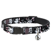 Cat Collar Breakaway - Batgirl Wonder Woman Supergirl Retro Panels Black Pink White Breakaway Cat Collars DC Comics