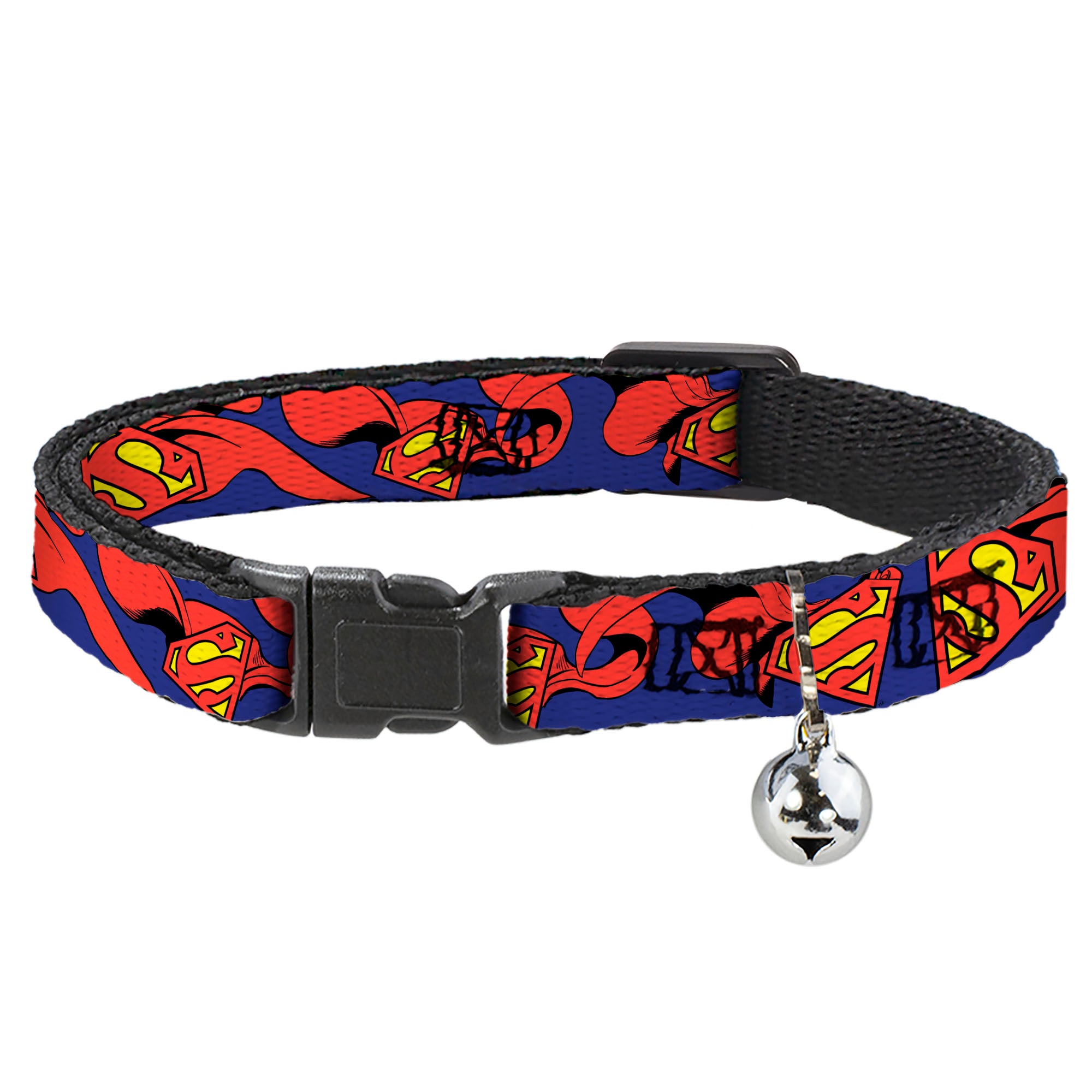 Cat Collar Breakaway - Superman Shield w Cape Breakaway Cat Collars DC Comics