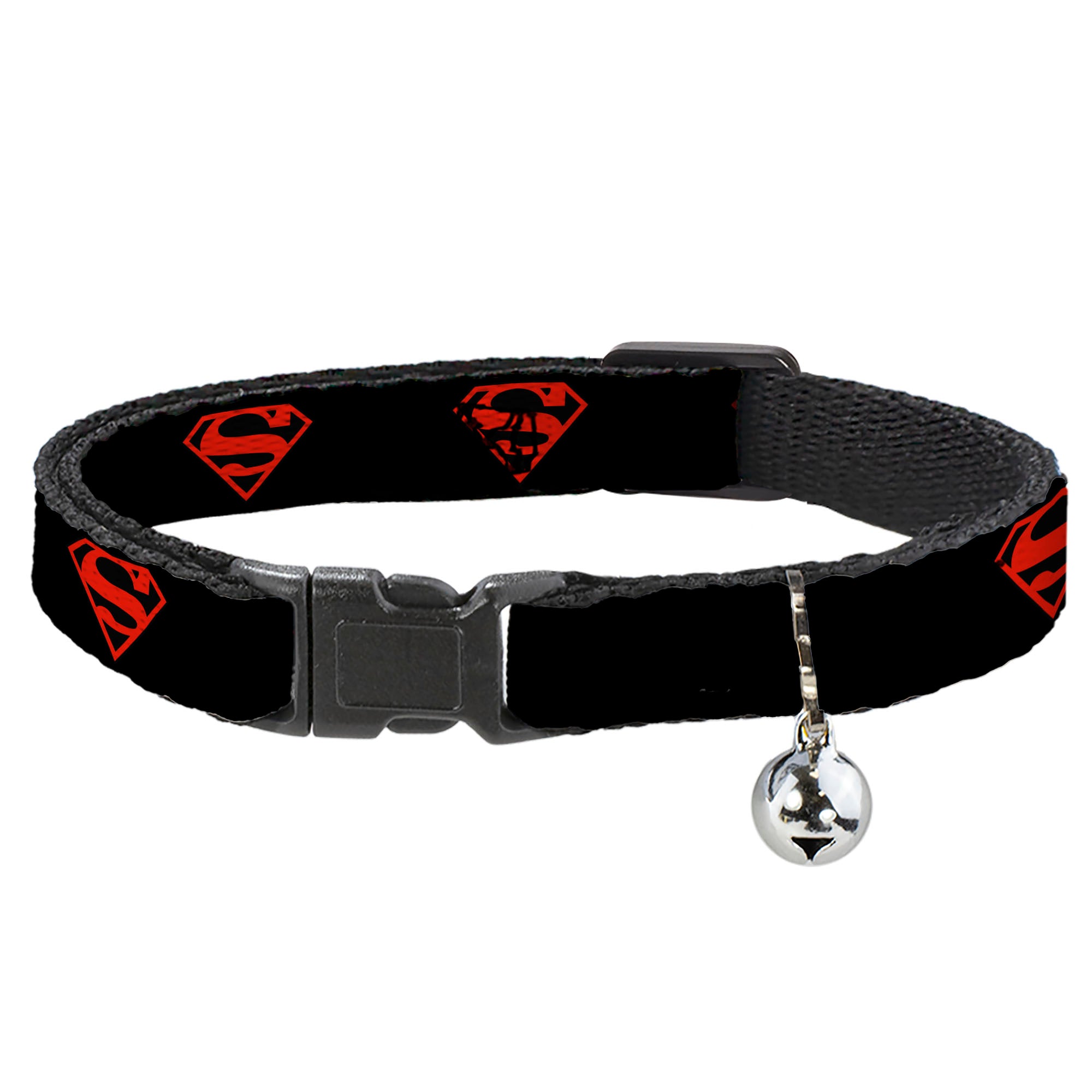 Cat Collar Breakaway - Superboy Shield Black Red Breakaway Cat Collars DC Comics