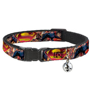 Cat Collar Breakaway - Superman Unchained Explosion Action Pose Wraith Shield Golds Reds Breakaway Cat Collars DC Comics