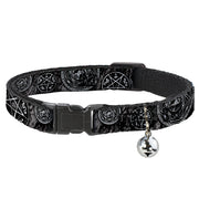 Cat Collar Breakaway - Supernatural Devil's Trap Pentagrams Grays Black White Breakaway Cat Collars Supernatural