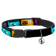 Cat Collar Breakaway - Supernatural SAVING PEOPLE-HUNTING THINGS-FAMILY BUSINESS Blocks Black Teal Gold Purple White Breakaway Cat Collars Supernatural