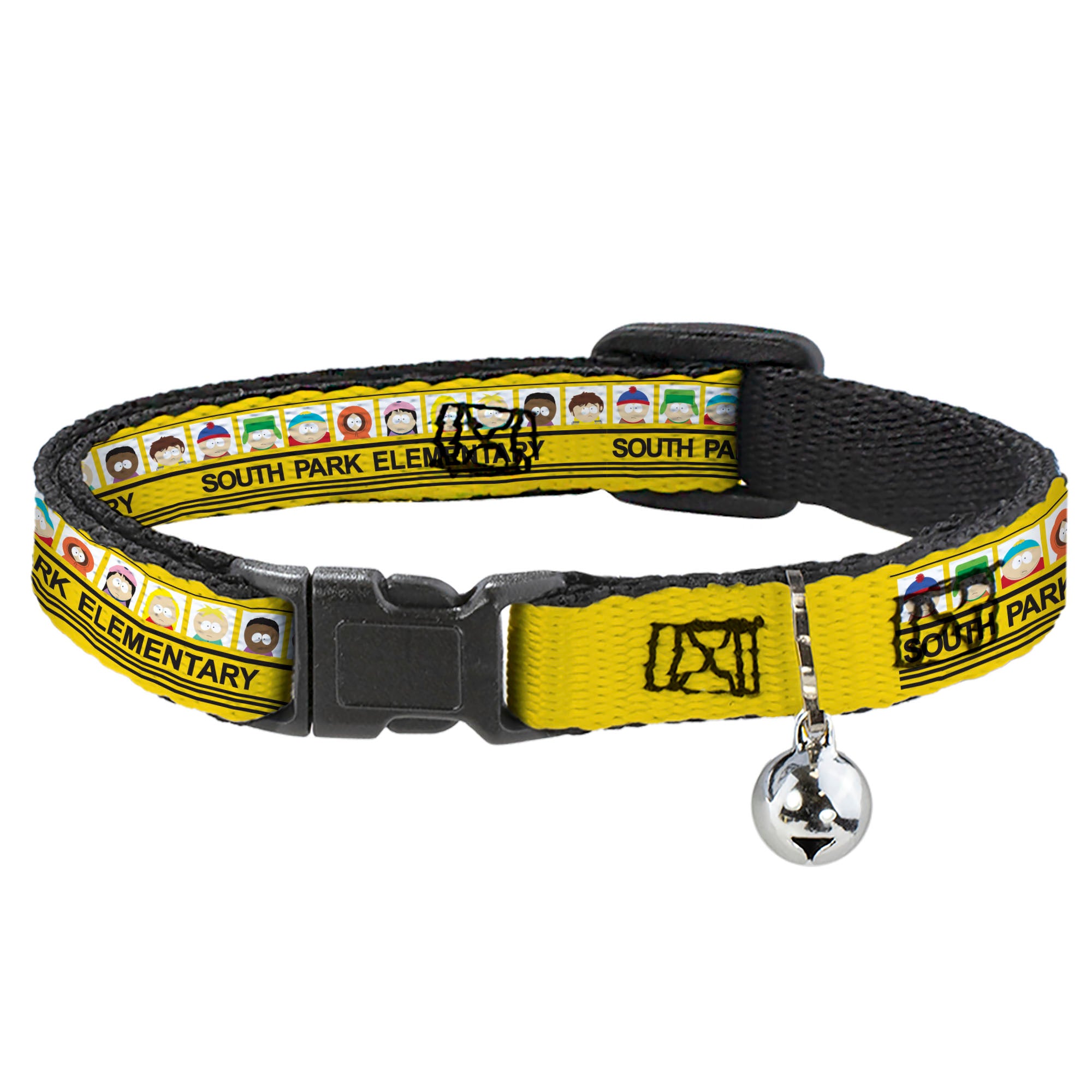 Breakaway Cat Collar with Bell - SOUTH PARK ELEMENTARY School Bus Characters Pose Yellow Breakaway Cat Collars South Park