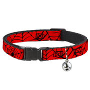 Cat Collar Breakaway - Spiderweb Red Black Breakaway Cat Collars Marvel Comics