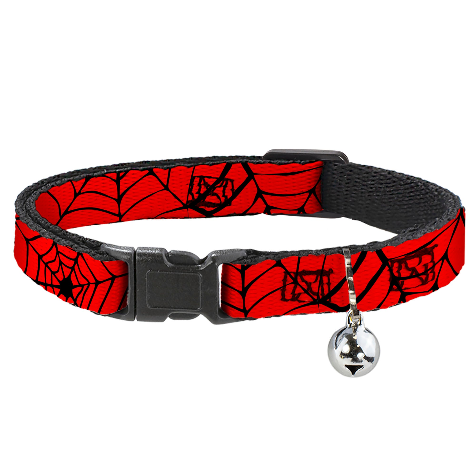 Cat Collar Breakaway - Spiderweb Red Black Breakaway Cat Collars Marvel Comics