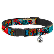 MARVEL COMICS Cat Collar Breakaway - Spider-Man Comic Strip Breakaway Cat Collars Marvel Comics