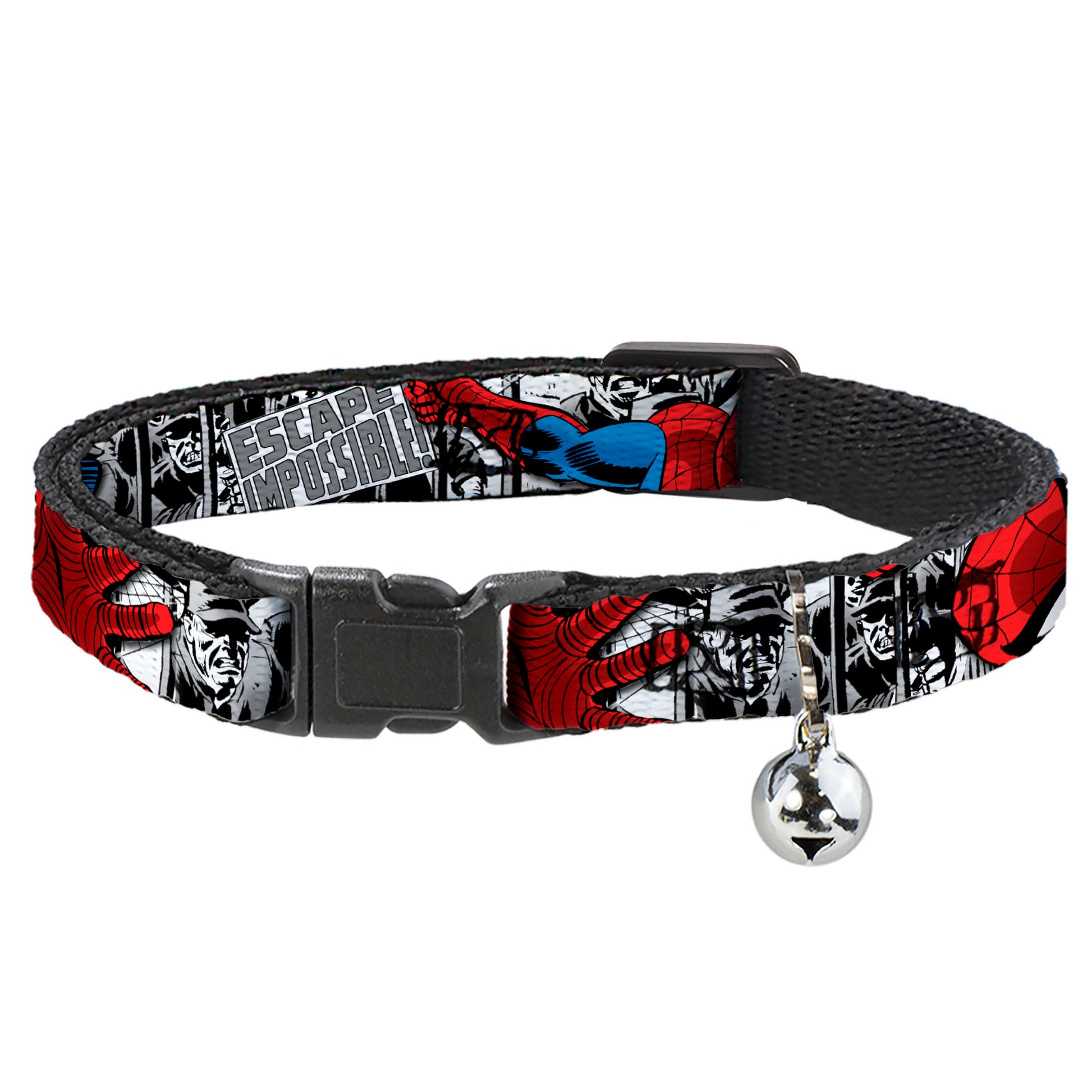 MARVEL COMICS Cat Collar Breakaway - Spider-Man Action ESCAPE IMPOSSIBLE Gray Breakaway Cat Collars Marvel Comics