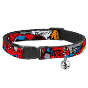 MARVEL COMICS Cat Collar Breakaway - Spider-Man w Action Verbiage Breakaway Cat Collars Marvel Comics