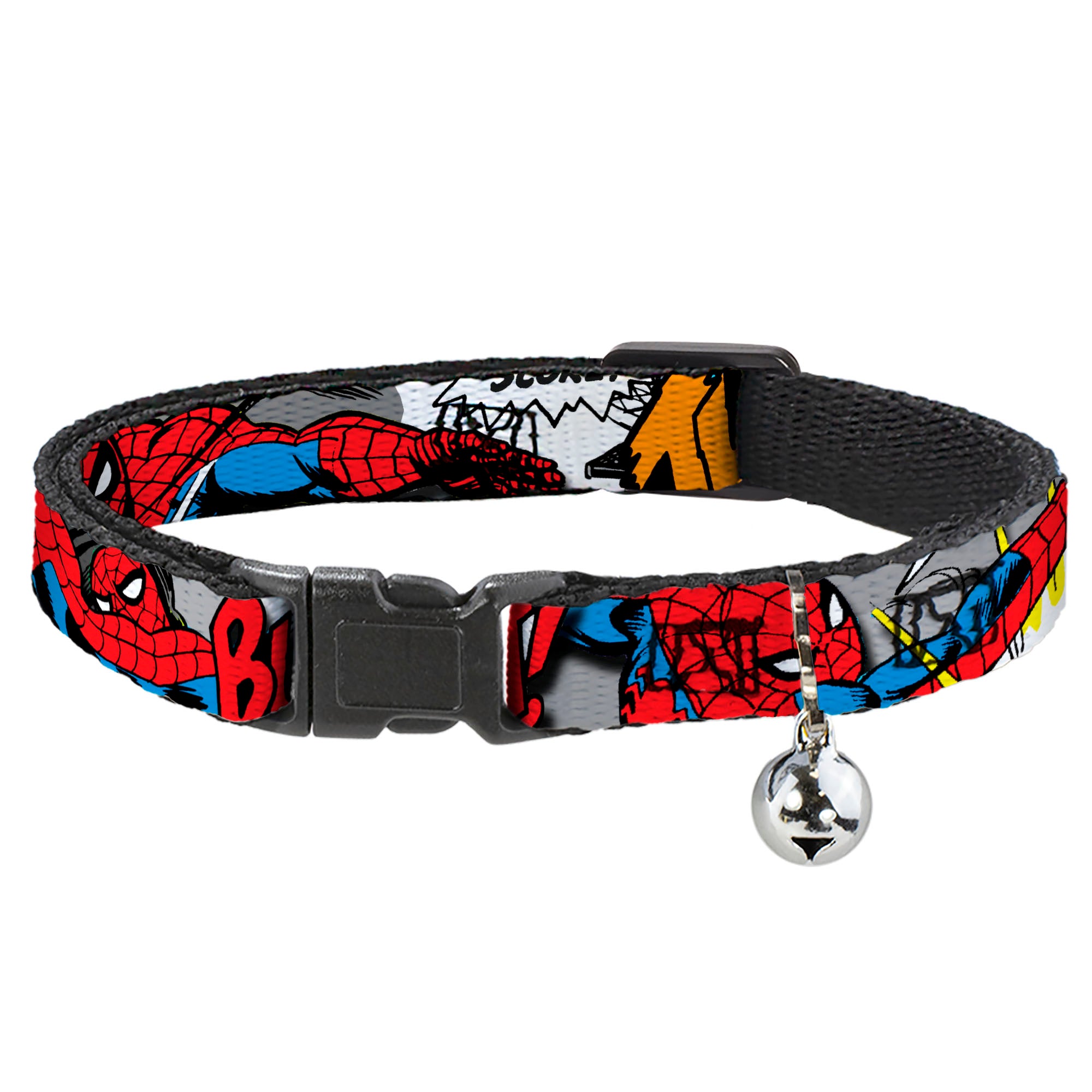 MARVEL COMICS Cat Collar Breakaway - Spider-Man w Action Verbiage Breakaway Cat Collars Marvel Comics